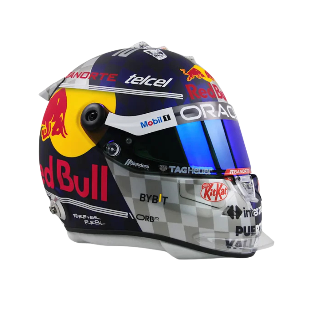 Mini Casco Sergio Pérez 20 Aniversario RBR Silverstone 2024 Scale 1:2