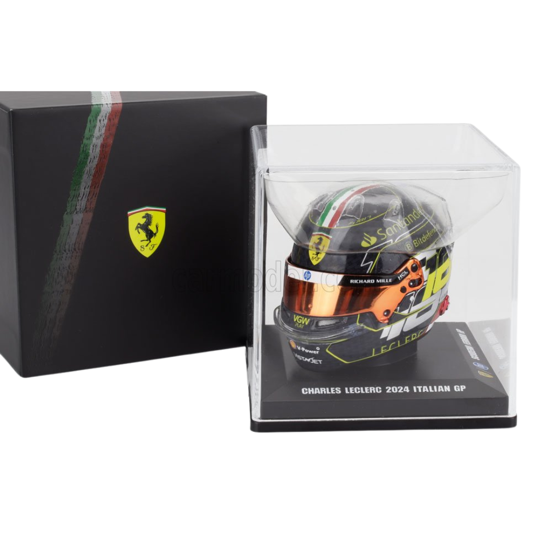 Casco de Fórmula 1 Charles Leclerc Ferrari 2024 - Escala 1/5 - Ganador GP Italia Monza