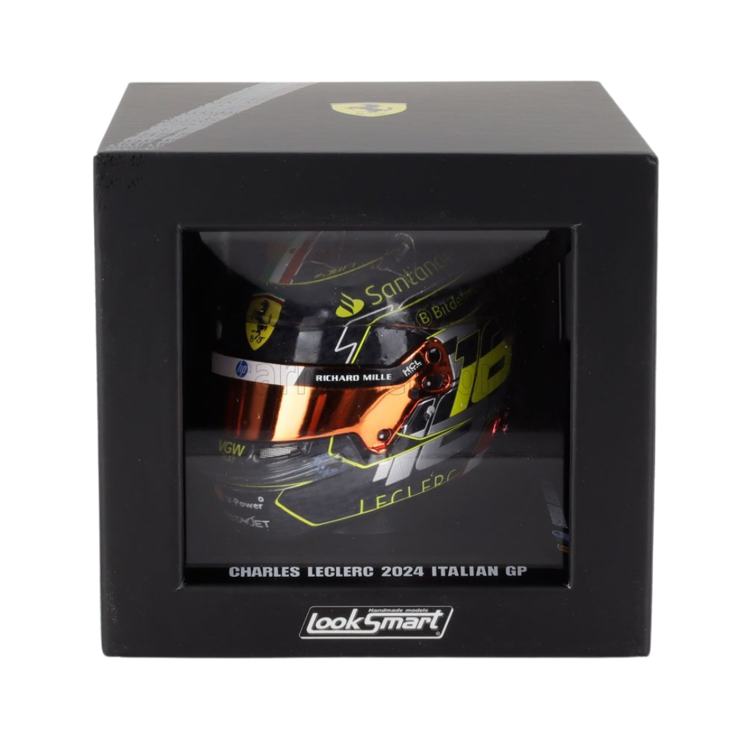 Casco de Fórmula 1 Charles Leclerc Ferrari 2024 - Escala 1/5 - Ganador GP Italia Monza