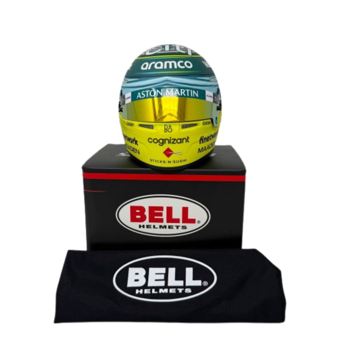 Mini Casco 1/2 GP Arabia 2025 Aston Martin - Edición Limitada Fernando Alonso