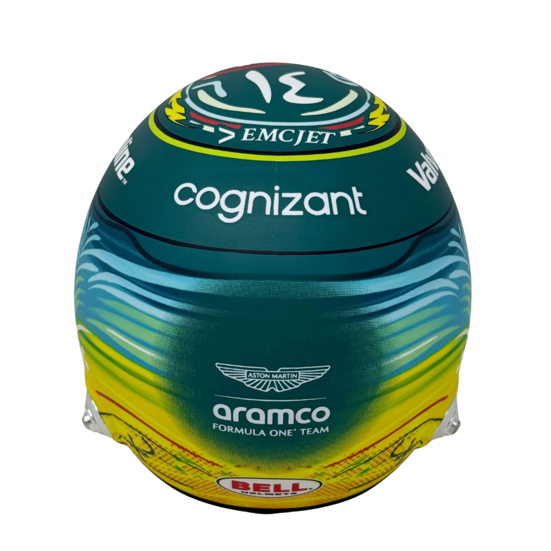 Mini Casco 1/2 GP Arabia 2025 Aston Martin - Edición Limitada Fernando Alonso