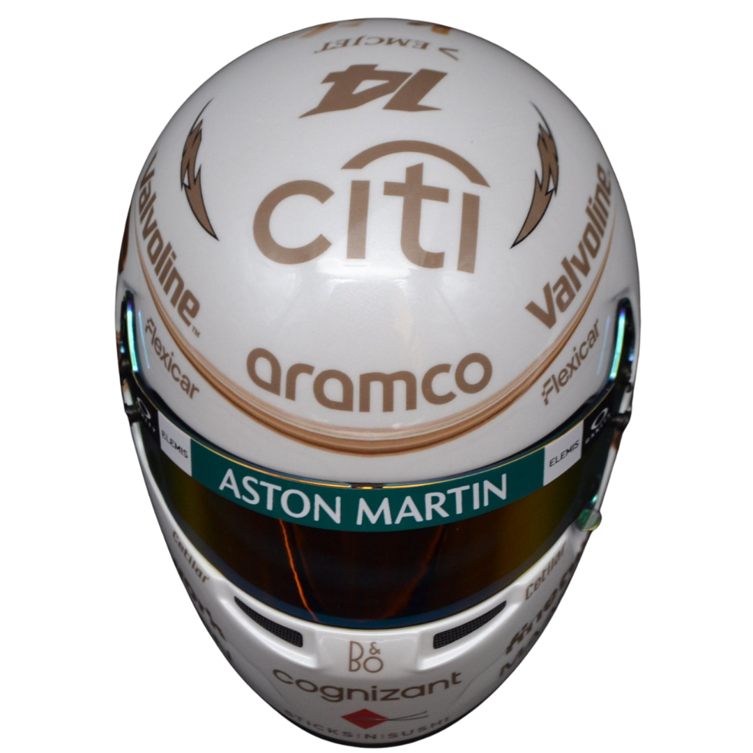 Mini Casco Fernando Alonso Aston Martin Cognizant 2025 GP China - Edición Limitada