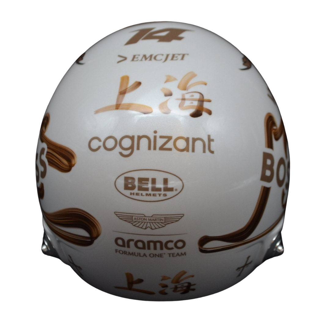 Mini Casco Fernando Alonso Aston Martin Cognizant 2025 GP China - Edición Limitada
