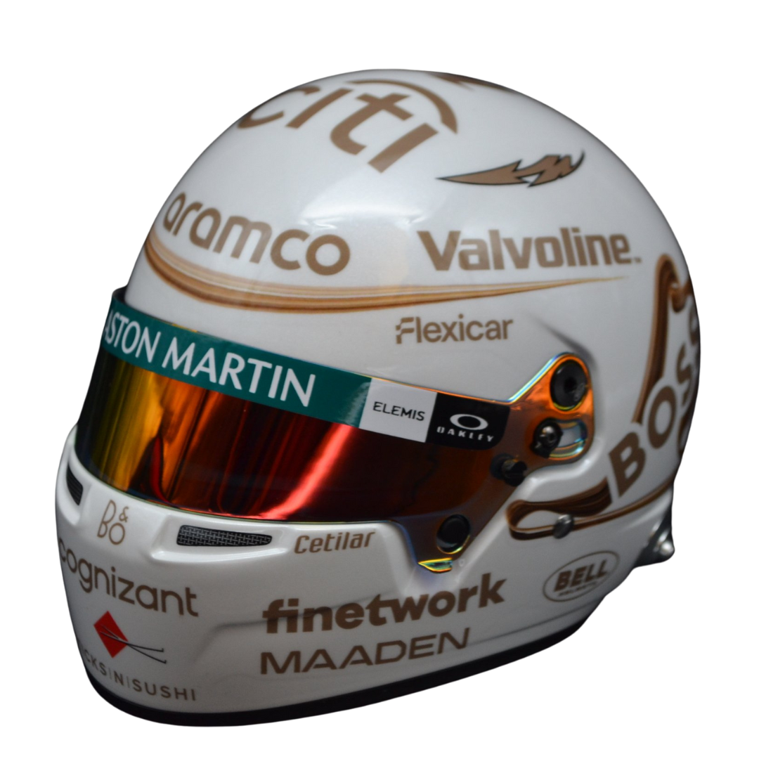 Mini Casco Fernando Alonso Aston Martin Cognizant 2025 GP China - Edición Limitada