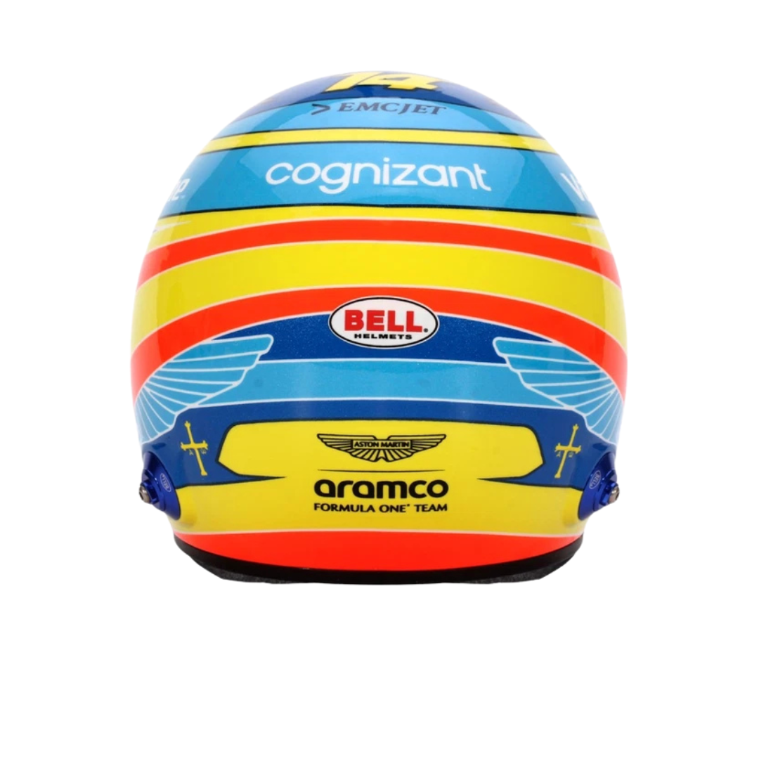 Mini Casco F1 Media Escala Fernando Alonso 2025 - Aston Martin