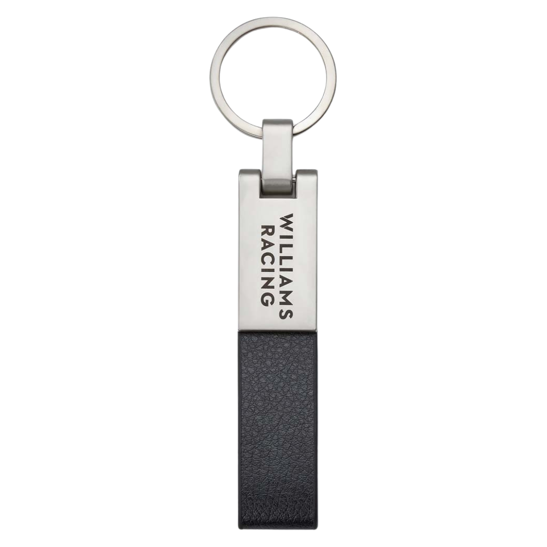 Llavero Williams Racing F1™ Negro - Imitación de Cuero con Anillo Metálico