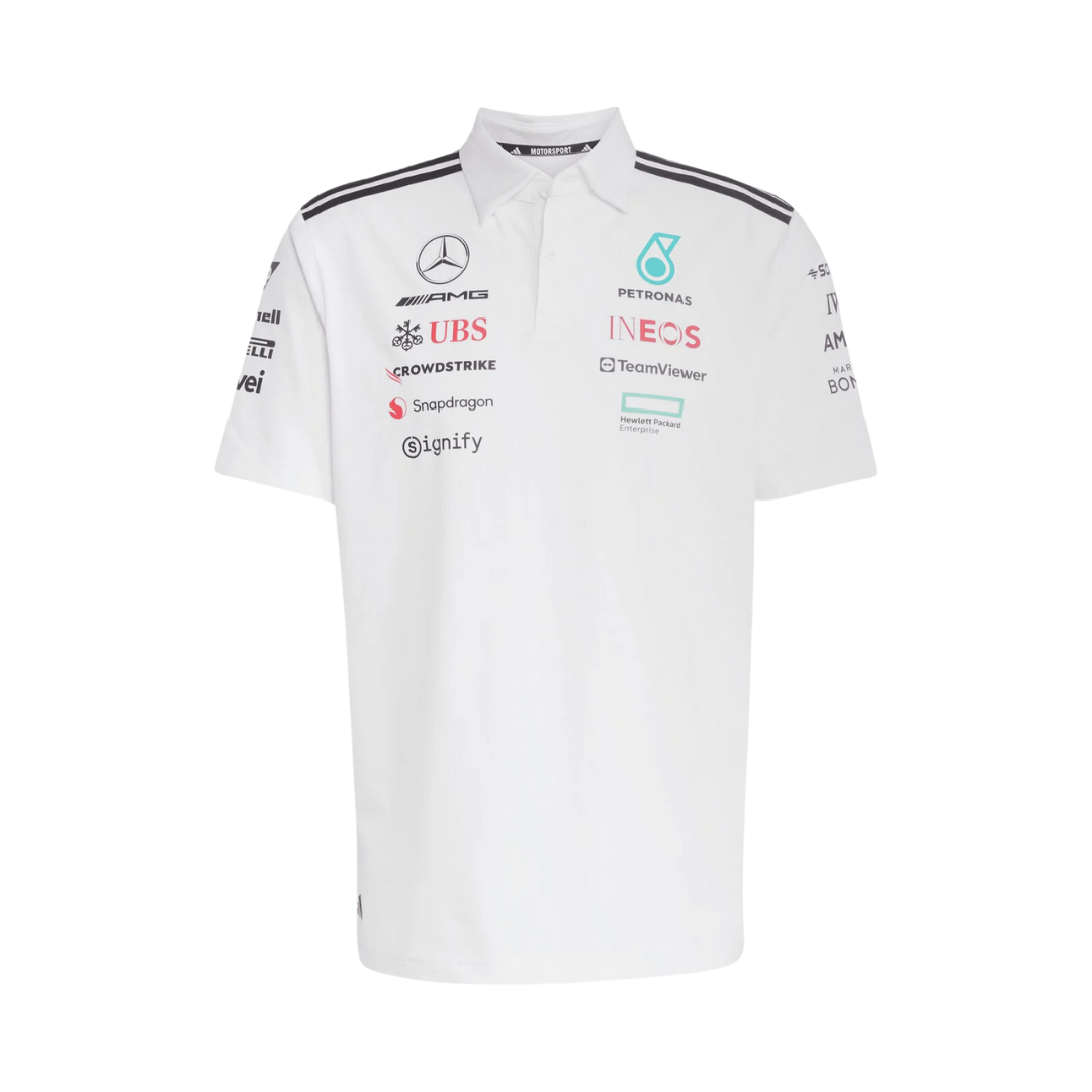 Playera Polo Blanca Mercedes-AMG F1 2025 Teamwear