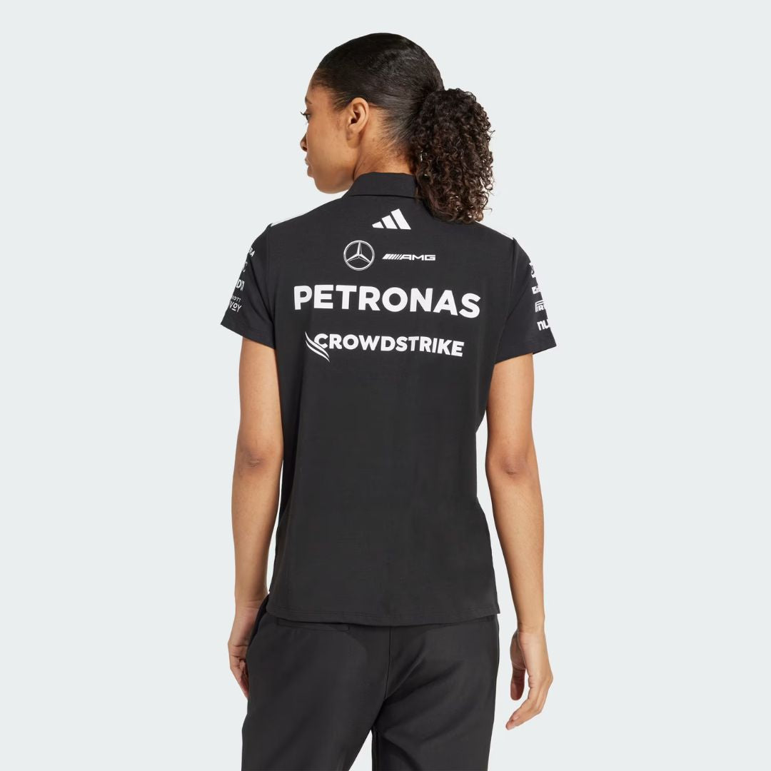 Playera Polo Negra Mercedes - AMG Petronas F1™ Team Mujer 2025 – Materiales Reciclados