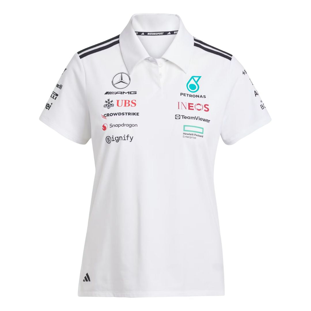Playera Polo Mercedes AMG Petronas F1™ Team Mujer White 2025 – Material Reciclado