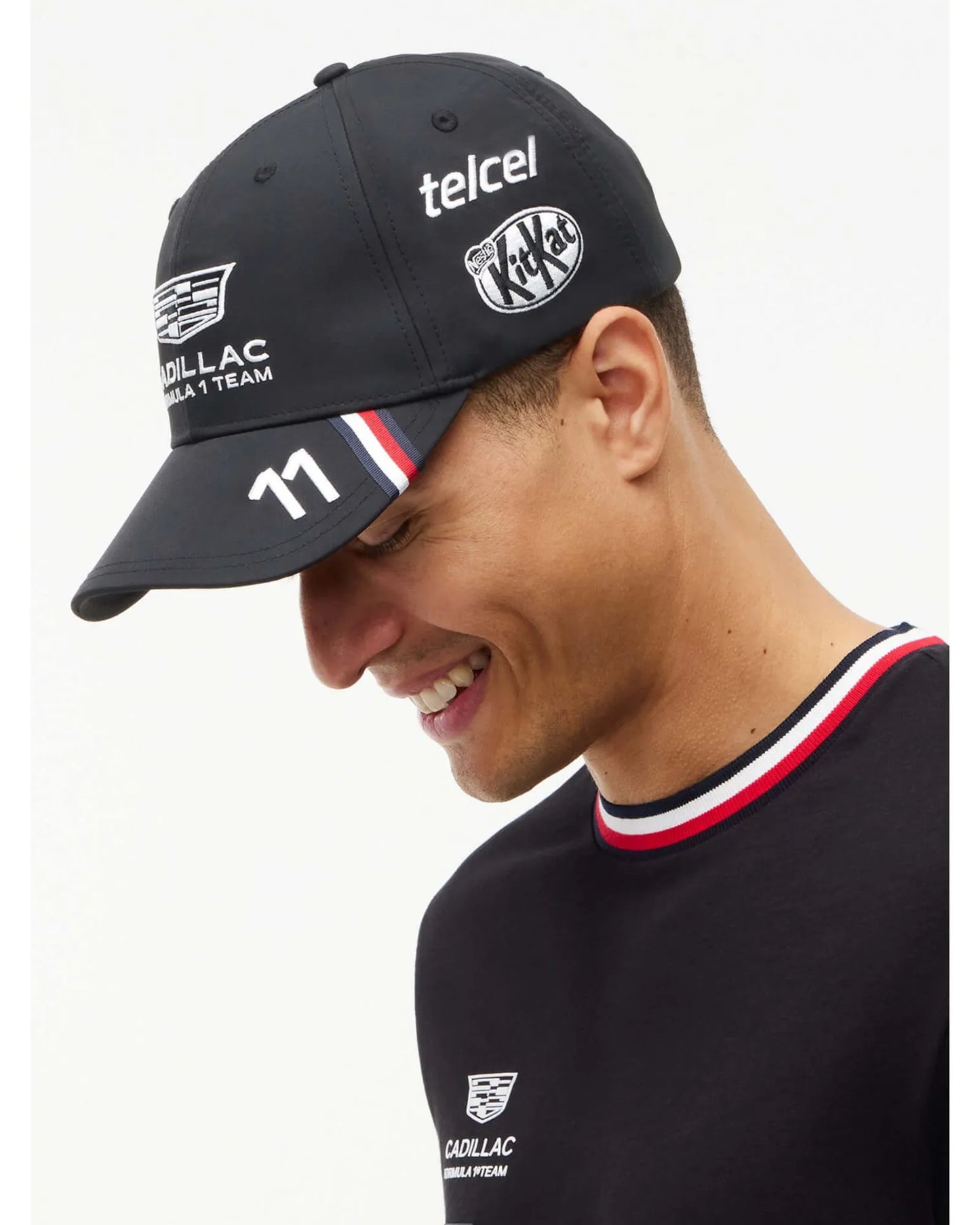 Gorra Negra Oficial Checo Pérez 2026 | Cadillac Formula 1 Team — Edición con Patrocinadores