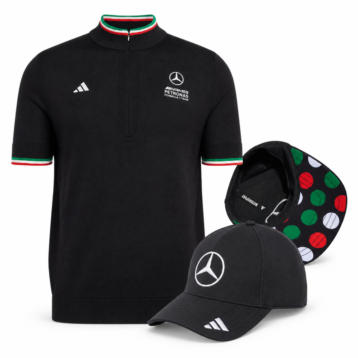 Combo Mercedes AMG Petronas F1™ GP Monza 2026 — Gorra + Playera adidas | Giro Di Mercedes