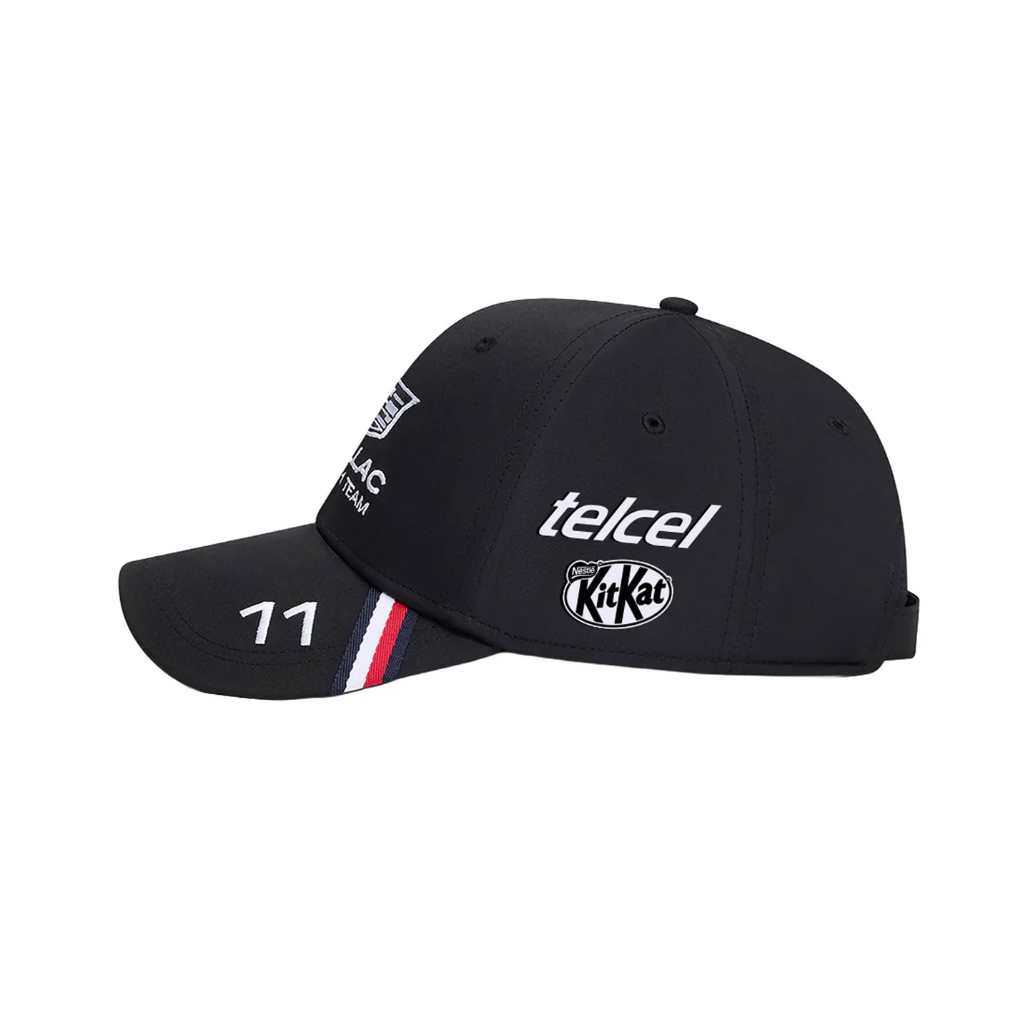 Gorra Negra Oficial Checo Pérez 2026 | Cadillac Formula 1 Team — Edición con Patrocinadores