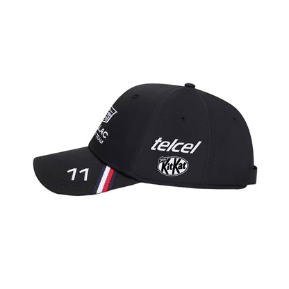 Gorra Negra Oficial Checo Pérez 2026 | Cadillac Formula 1 Team — Edición con Patrocinadores