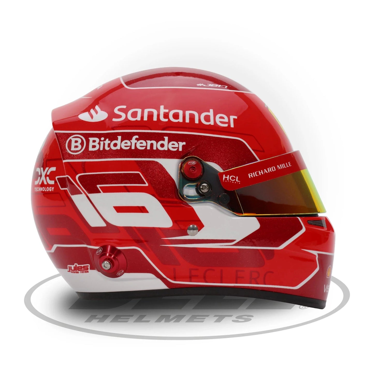 Mini Casco Temporada 2024 escala 1:2 Charles Leclerc