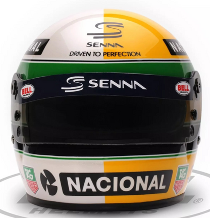 Mini Casco Bell escala 1:2 Réplica Ayrton Senna 30 Años Legado