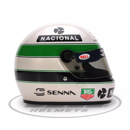 Mini Casco Bell escala 1:2 Réplica Ayrton Senna 30 Años Legado