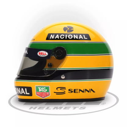 Mini Casco Bell escala 1:2 Réplica Ayrton Senna 30 Años Legado