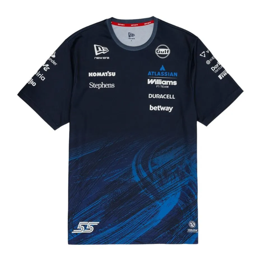 Camiseta Técnica  Williams Racing Carlos Sainz 55 New Era Azul Marino **Dama**