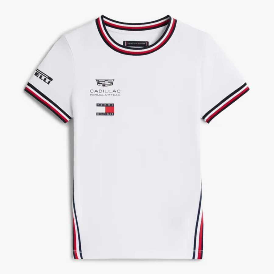 Playera Infantil Cadillac F1™ Team 2026 Tommy Hilfiger Oficial Blanca