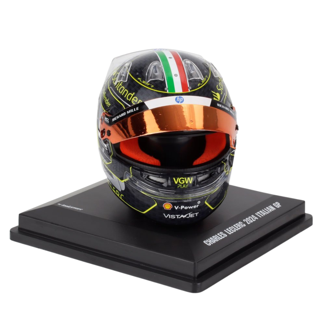 Casco de Fórmula 1 Charles Leclerc Ferrari 2024 - Escala 1/5 - Ganador GP Italia Monza