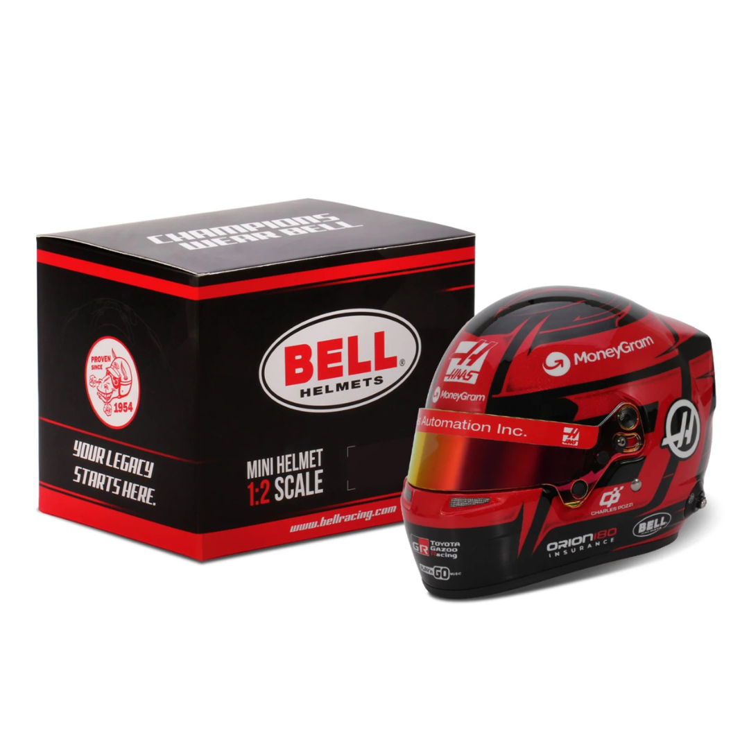 Casco Mini F1 Bell Escala 1:2 Esteban Ocon / Haas - Temporada F1 2025