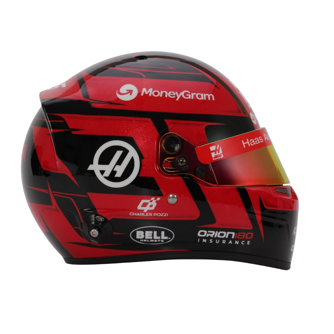 Casco Mini F1 Bell Escala 1:2 Esteban Ocon / Haas - Temporada F1 2025