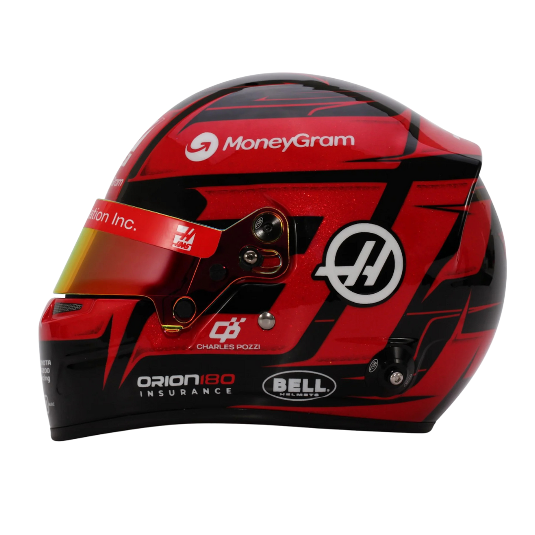 Casco Mini F1 Bell Escala 1:2 Esteban Ocon / Haas - Temporada F1 2025