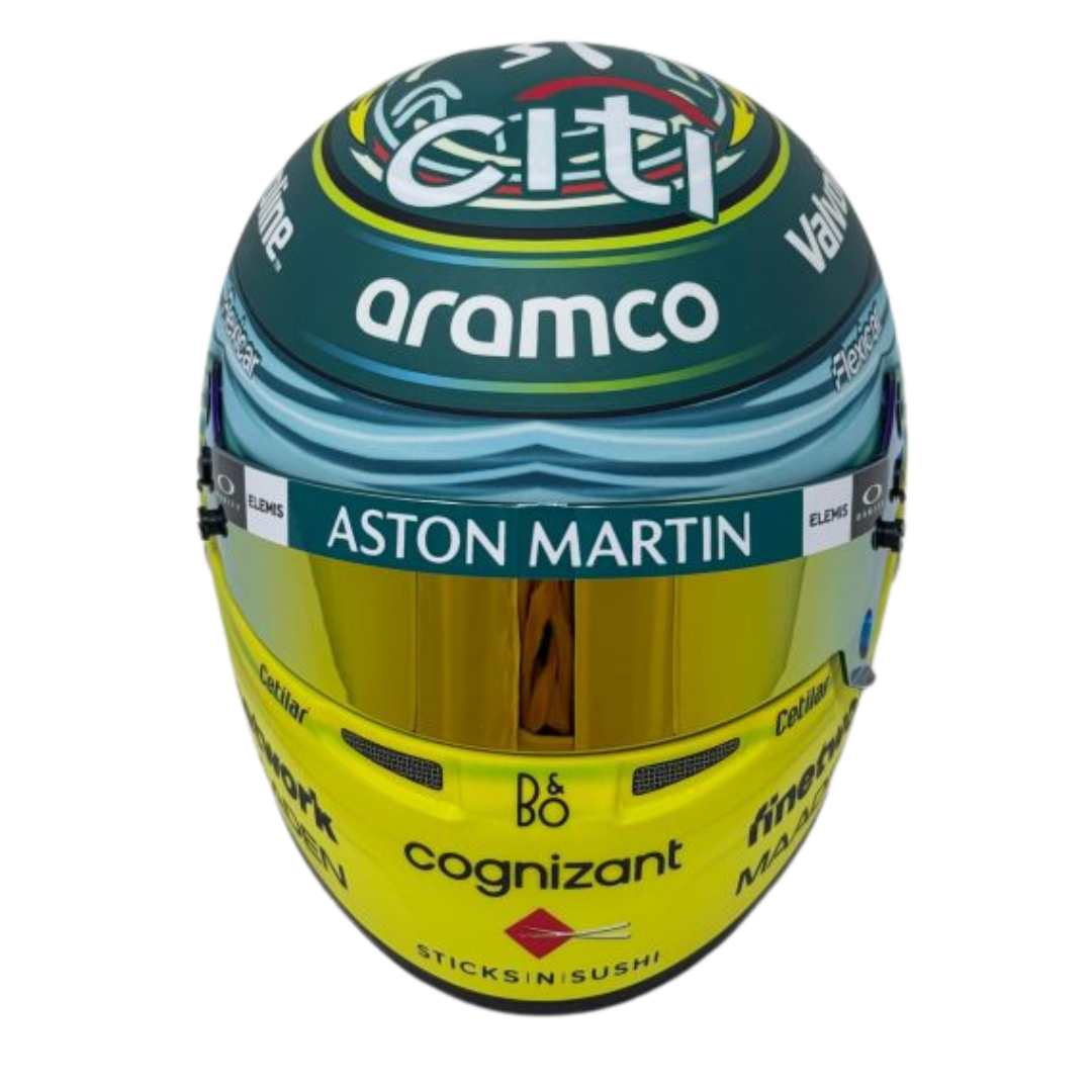 Mini Casco 1/2 GP Arabia 2025 Aston Martin - Edición Limitada Fernando Alonso