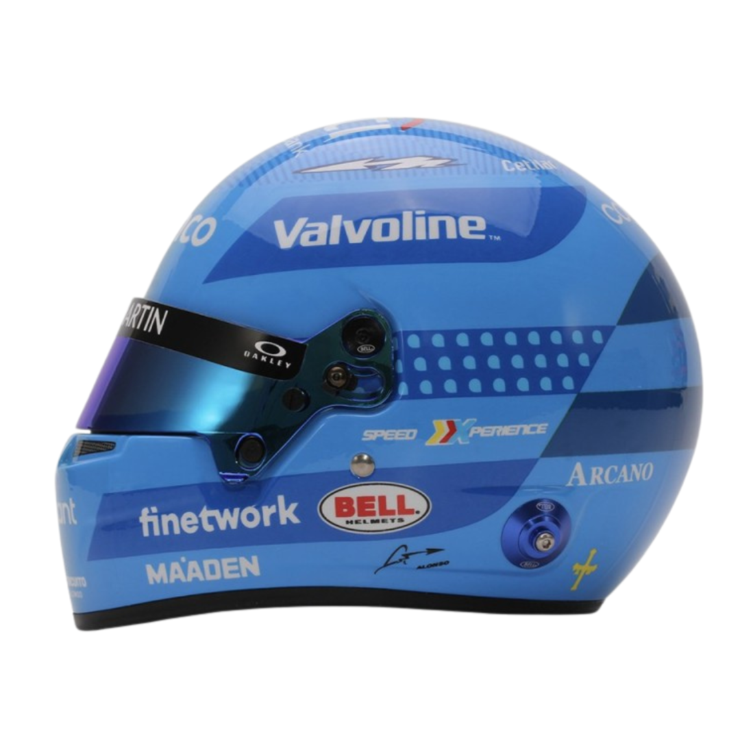 Mini Casco Fernando Alonso 2024 Gran Premio de Las Vegas Escala 1:2 - Edición Limitada