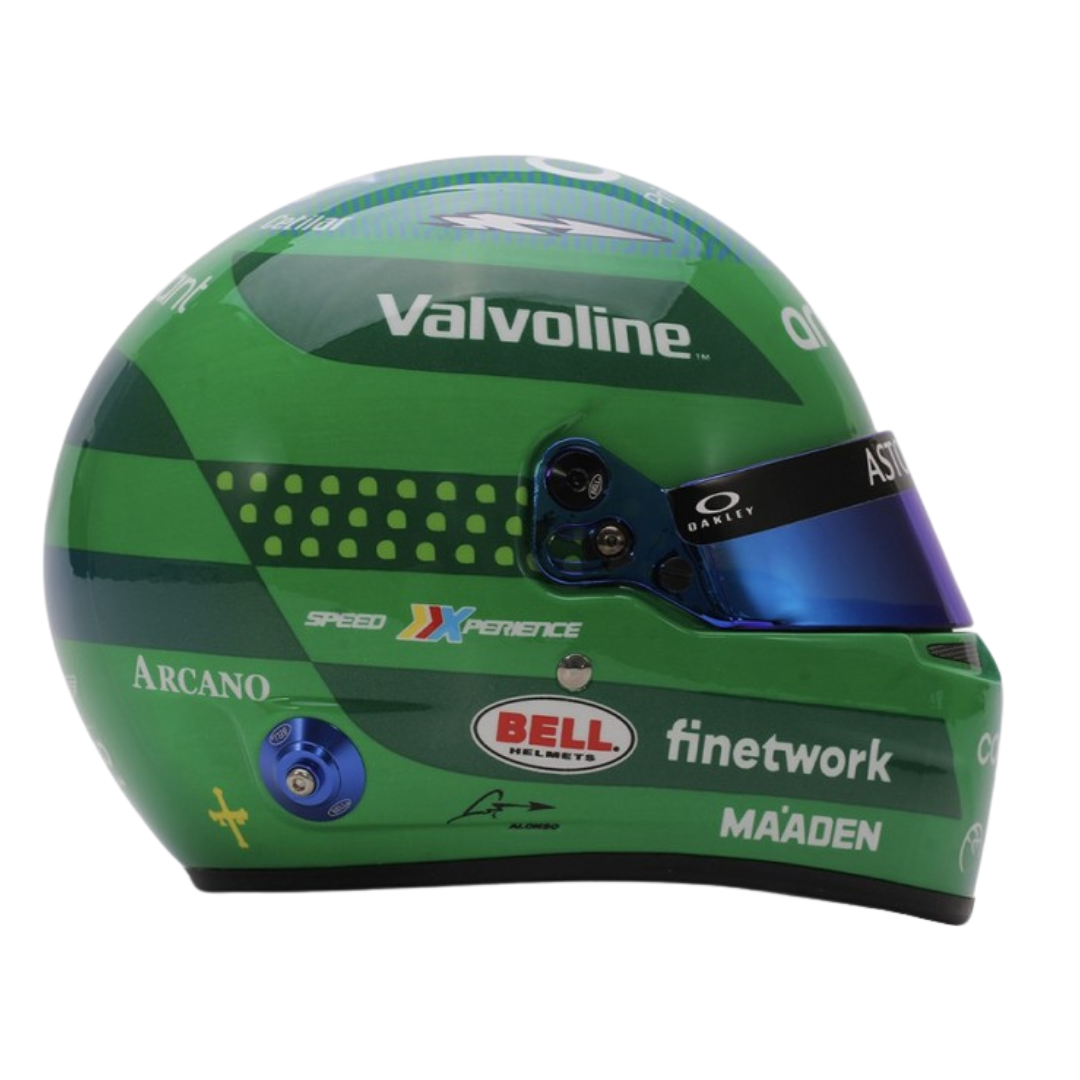 Mini Casco Fernando Alonso 2024 Gran Premio de Las Vegas Escala 1:2 - Edición Limitada