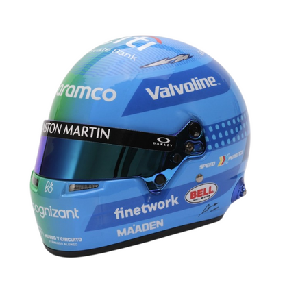 Mini Casco Fernando Alonso 2024 Gran Premio de Las Vegas Escala 1:2 - Edición Limitada