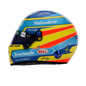Mini Casco F1 Media Escala Fernando Alonso 2025 - Aston Martin