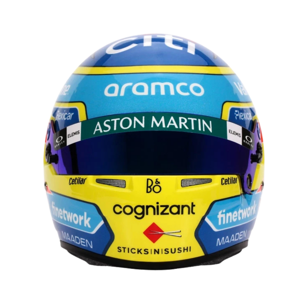 Mini Casco F1 Media Escala Fernando Alonso 2025 - Aston Martin
