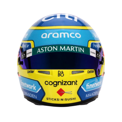 Mini Casco F1 Media Escala Fernando Alonso 2025 - Aston Martin