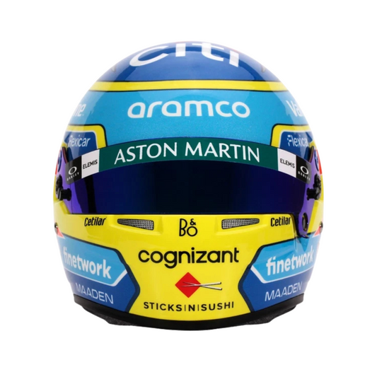 Mini Casco F1 Media Escala Fernando Alonso 2025 - Aston Martin