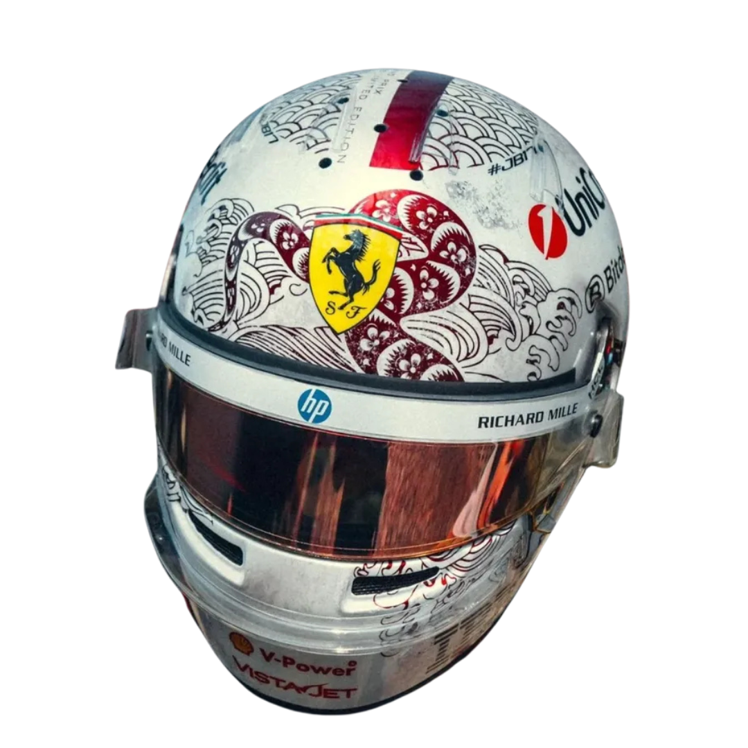Mini Casco Charles Leclerc F1™ GP China 2025 | Escala 1:5 Ferrari HP - B2B