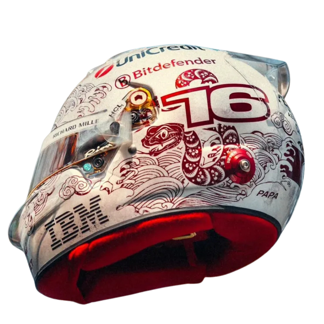Mini Casco Charles Leclerc F1™ GP China 2025 | Escala 1:5 Ferrari HP