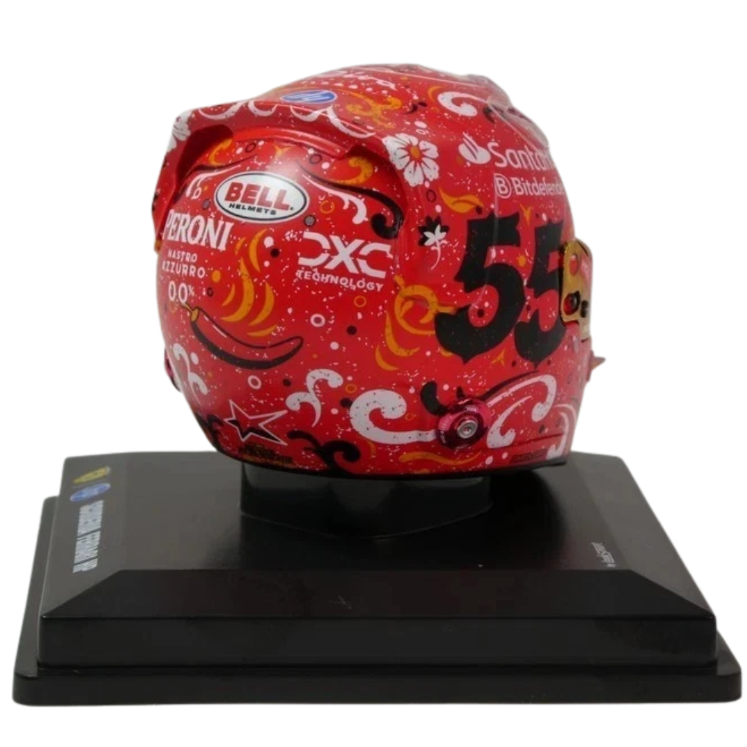 Mini Casco Carlos Sainz F1™ GP México 2024 | Escala 1:5 Ferrari Looksmart - B2B