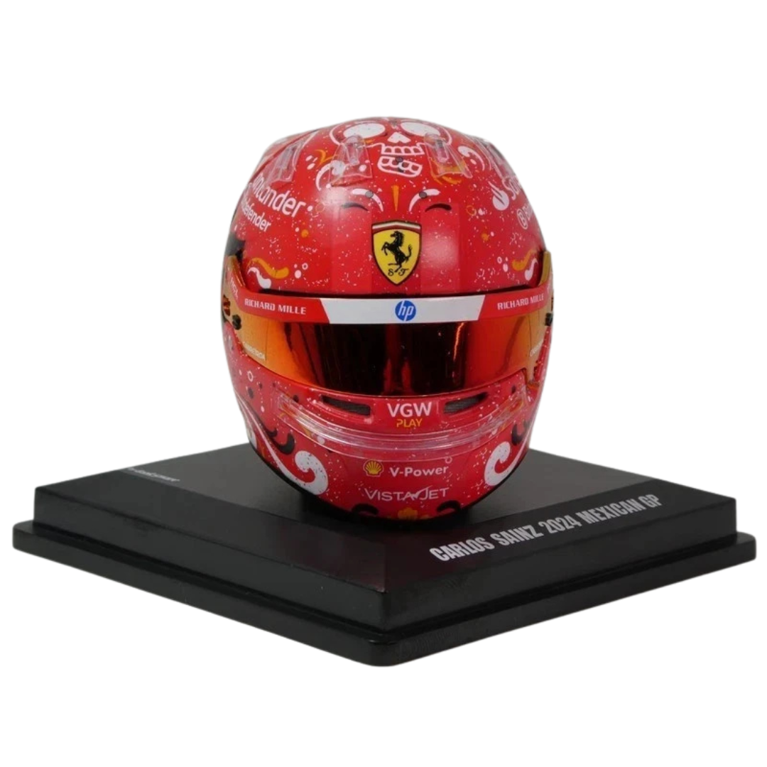 Mini Casco Carlos Sainz F1™ GP México 2024 | Escala 1:5 Ferrari Looksmart