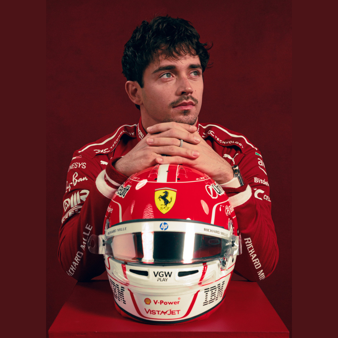 Casco Charles Leclerc F1™ 2025 Escala 1:2 | Oficial Bell Racing Ferrari - B2B