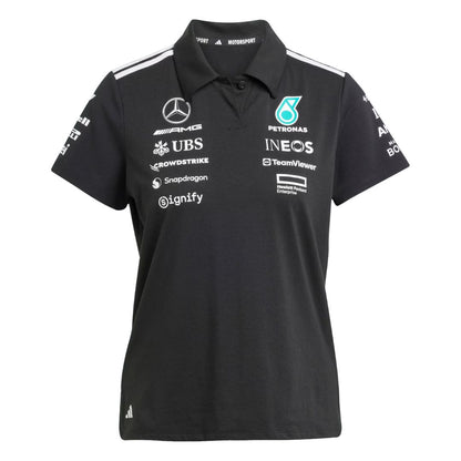 Playera Polo Negra Mercedes - AMG Petronas F1™ Team Mujer 2025 – Materiales Reciclados