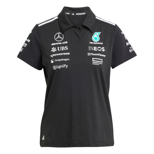 Playera Polo Negra Mercedes - AMG Petronas F1™ Team Mujer 2025 – Materiales Reciclados