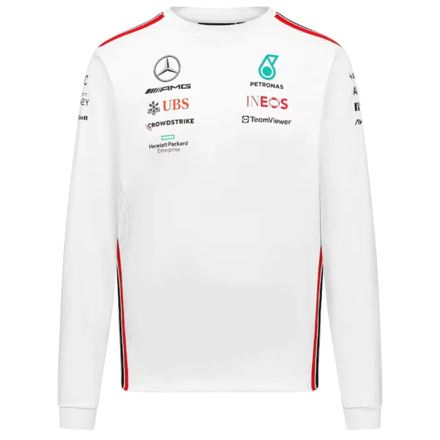 Mercedes AMG Petronas White Long Sleeve T-Shirt **2023 Season**