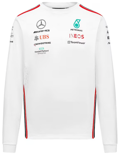 Mercedes AMG Petronas White Long Sleeve T-Shirt **2023 Season**