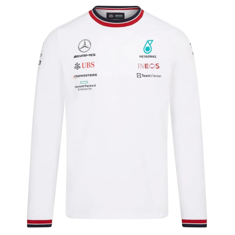 Mercedes AMG Petronas White Long Sleeve T-Shirt **2022 Season**