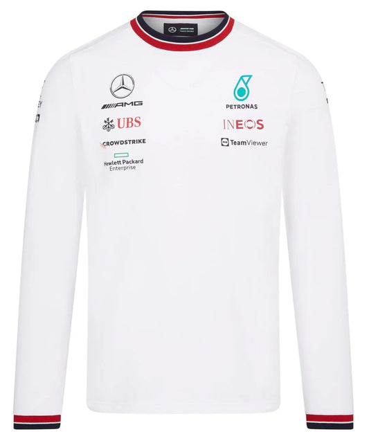 Mercedes AMG Petronas White Long Sleeve T-Shirt **2022 Season**